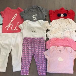 Baby Girl 0-3 Carter’s Brand Clothing Bundle